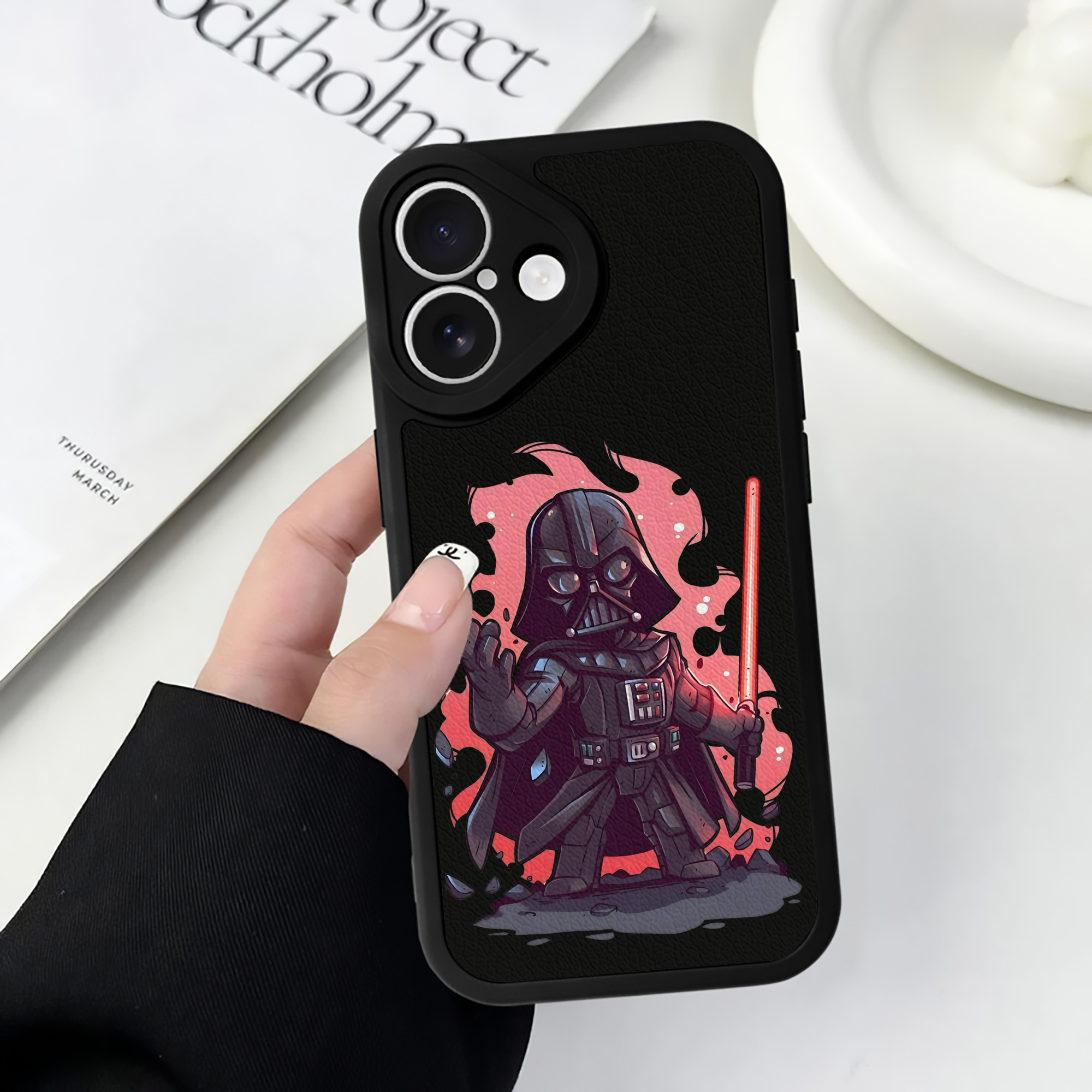 （画像用） スター・ウォーズ Star Wars 【iPhone 16シリーズ対応】シリコンスマホケース（レザー調） 材質：シリコン